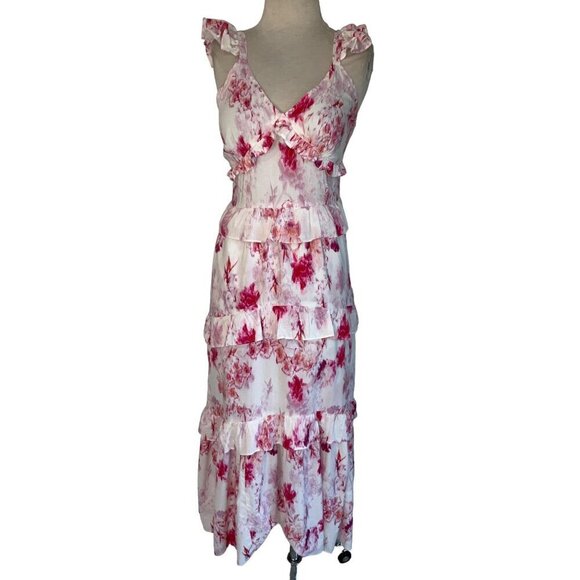 Misa Los Angeles x REVOLVE Morrison Dress in Abstract Rose Flora Xsmall New - Picture 4 of 8